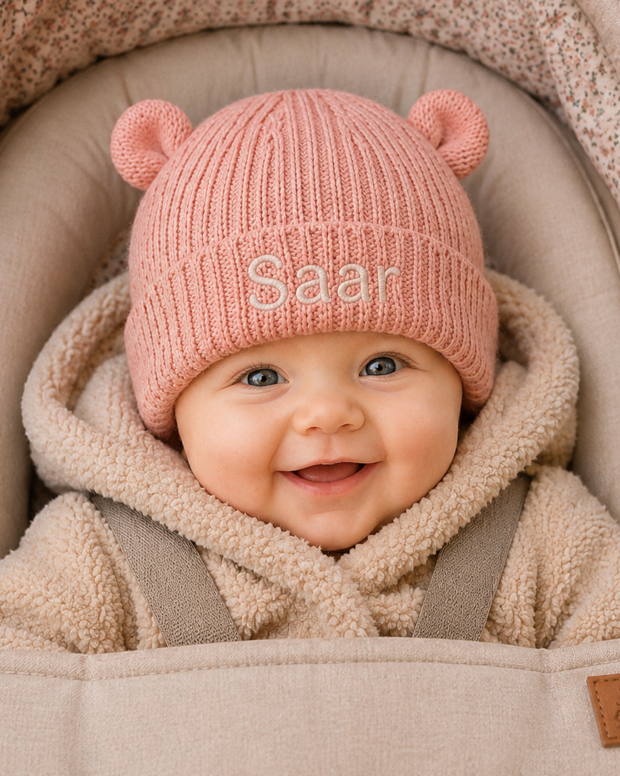 Baby Beanie me Naam - Peach
