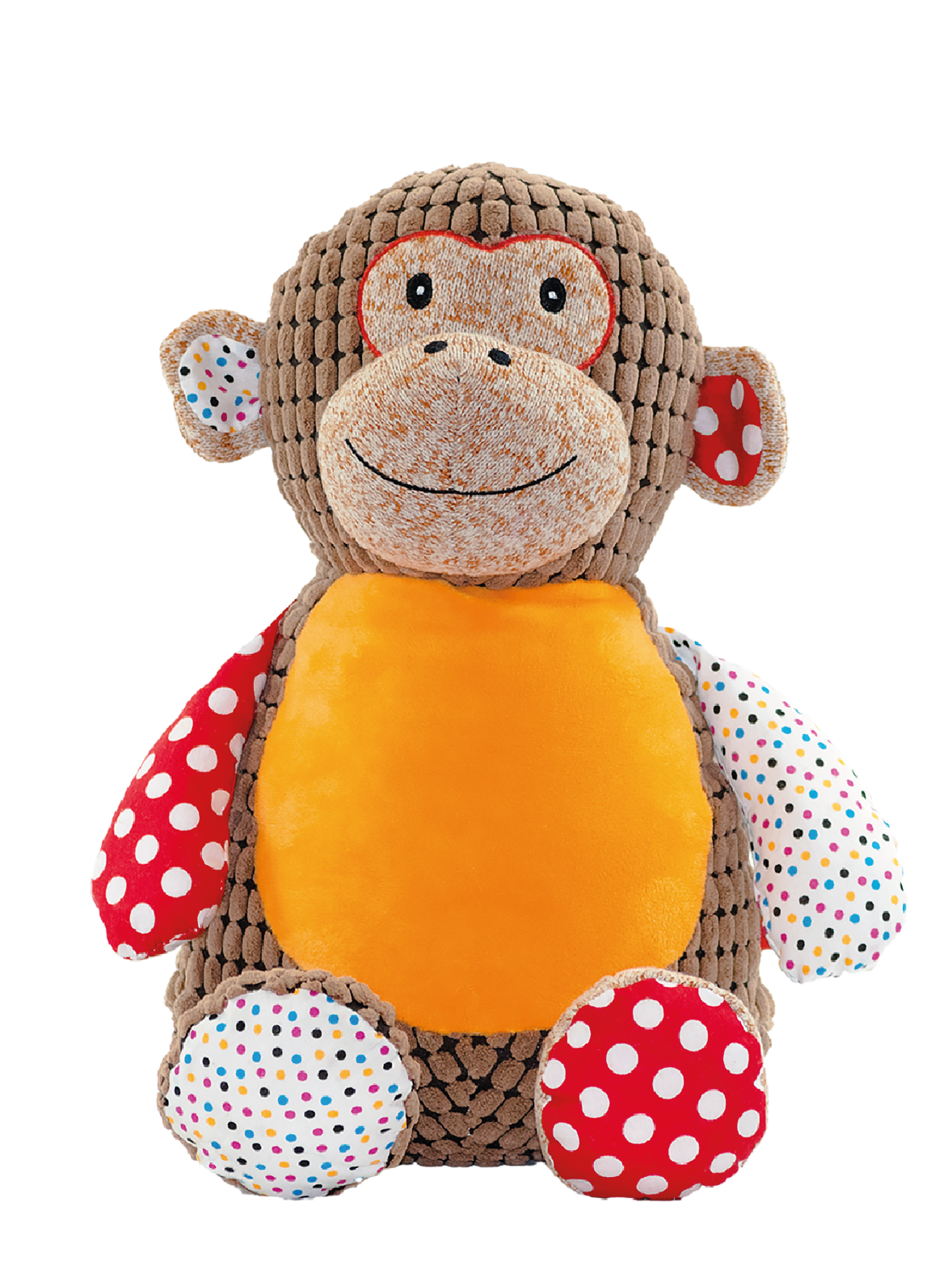 Gepersonaliseerde Harlekijn Aap Knuffel met Naam – Geborduurd