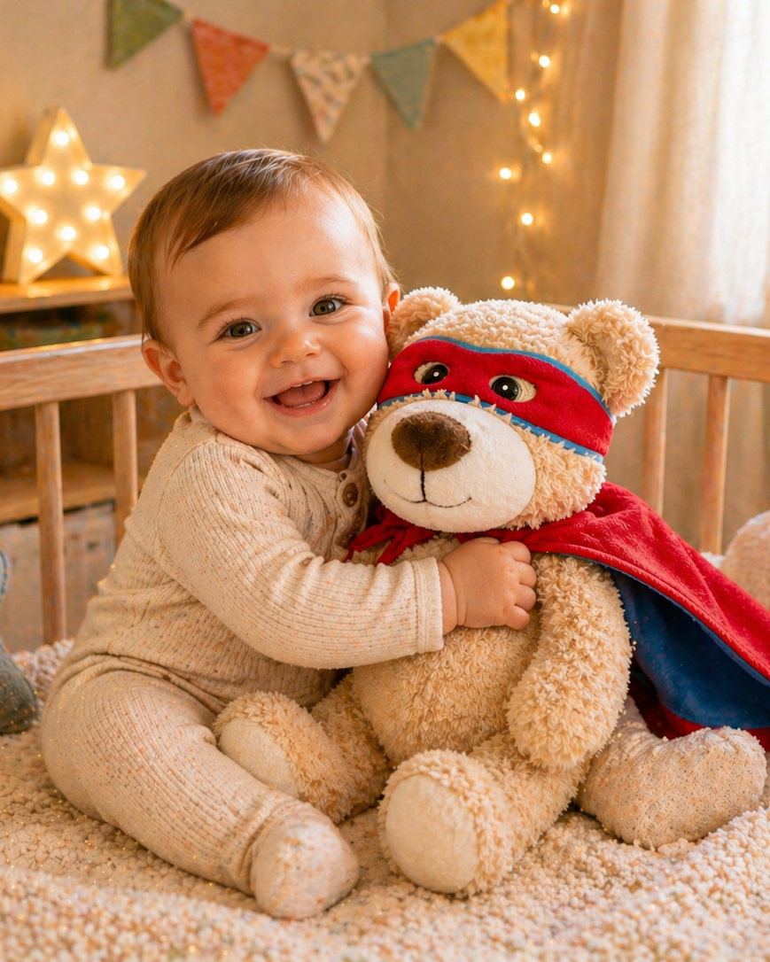Super Beer Knuffel met Naam – Geborduurd Baby- & Kraamcadeau