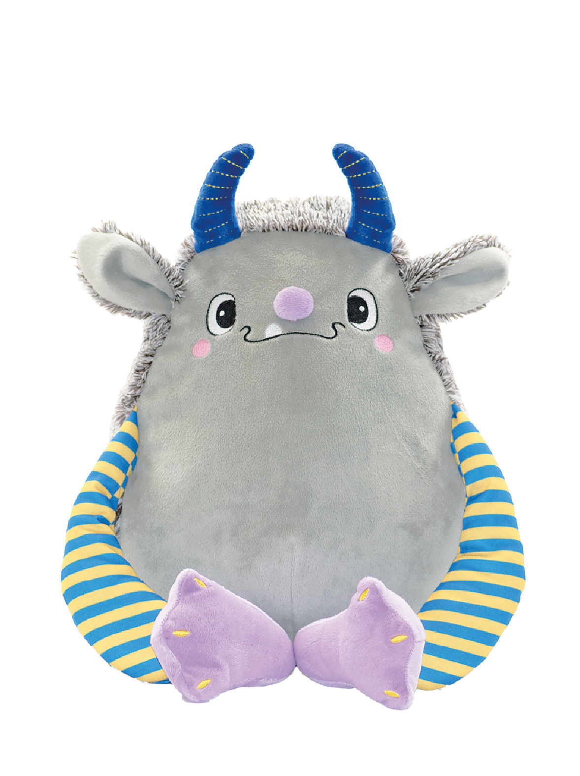 Gepersonaliseerde grijze monster knuffel met geborduurde naam