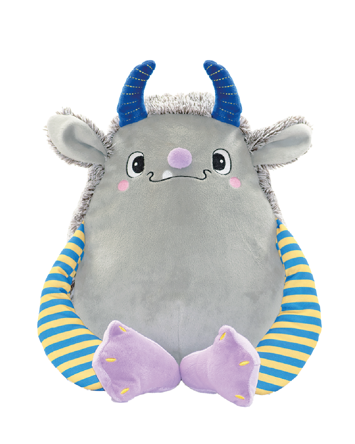 Gepersonaliseerde grijze monster knuffel met geborduurde naam