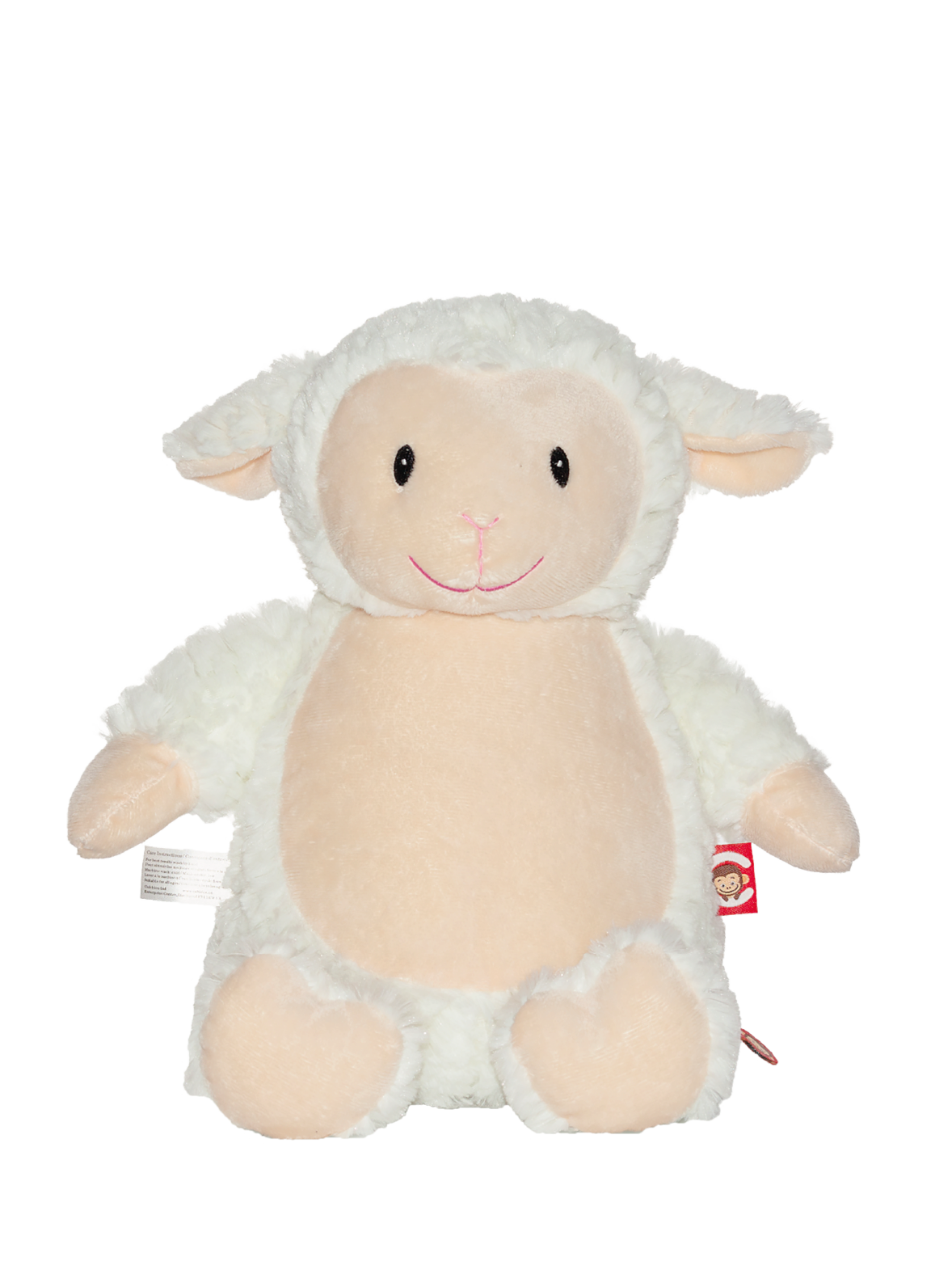 Gepersonaliseerde lammetjes knuffel met geborduurde naam