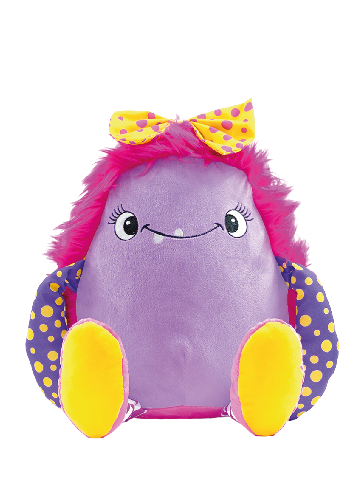 Gepersonaliseerde roze monster knuffel met geborduurde naam