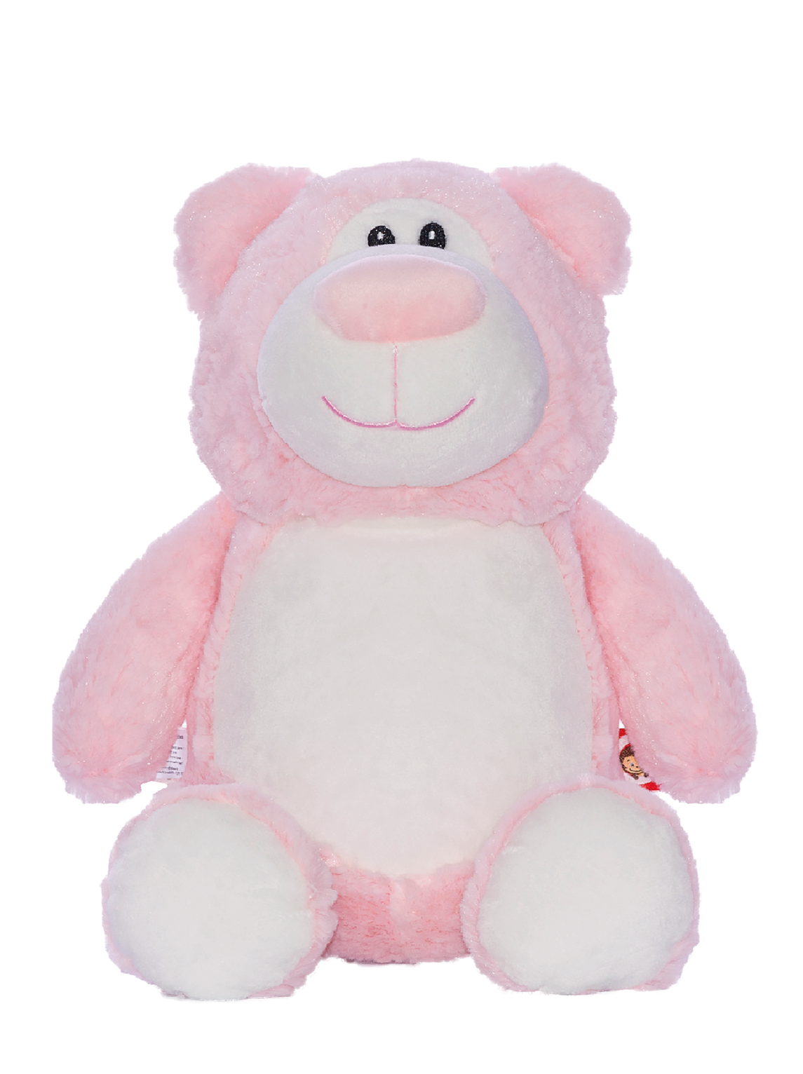 Gepersonaliseerde roze beer knuffel met geborduurde naam