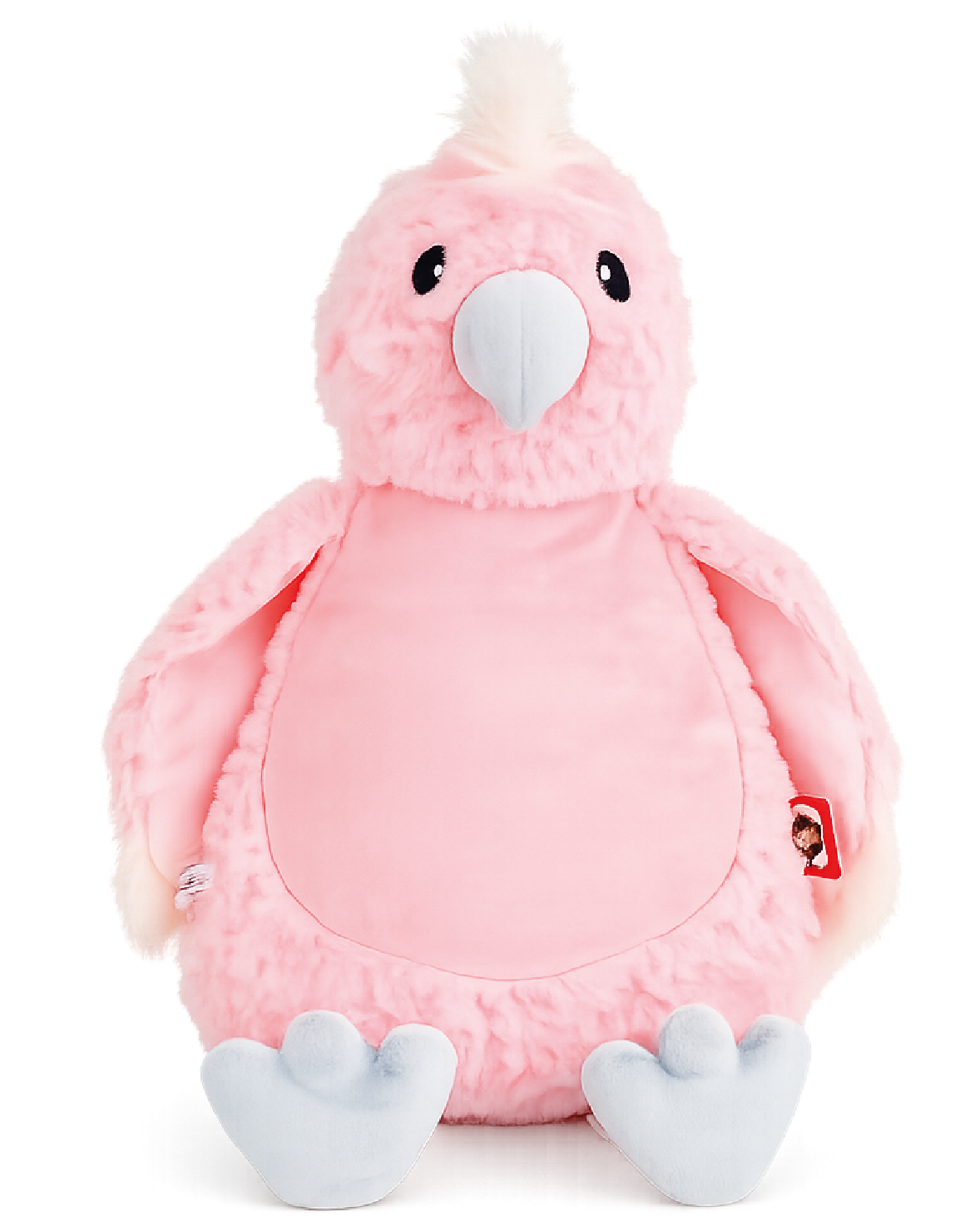 Gepersonaliseerde roze vogel knuffel met geborduurde naam