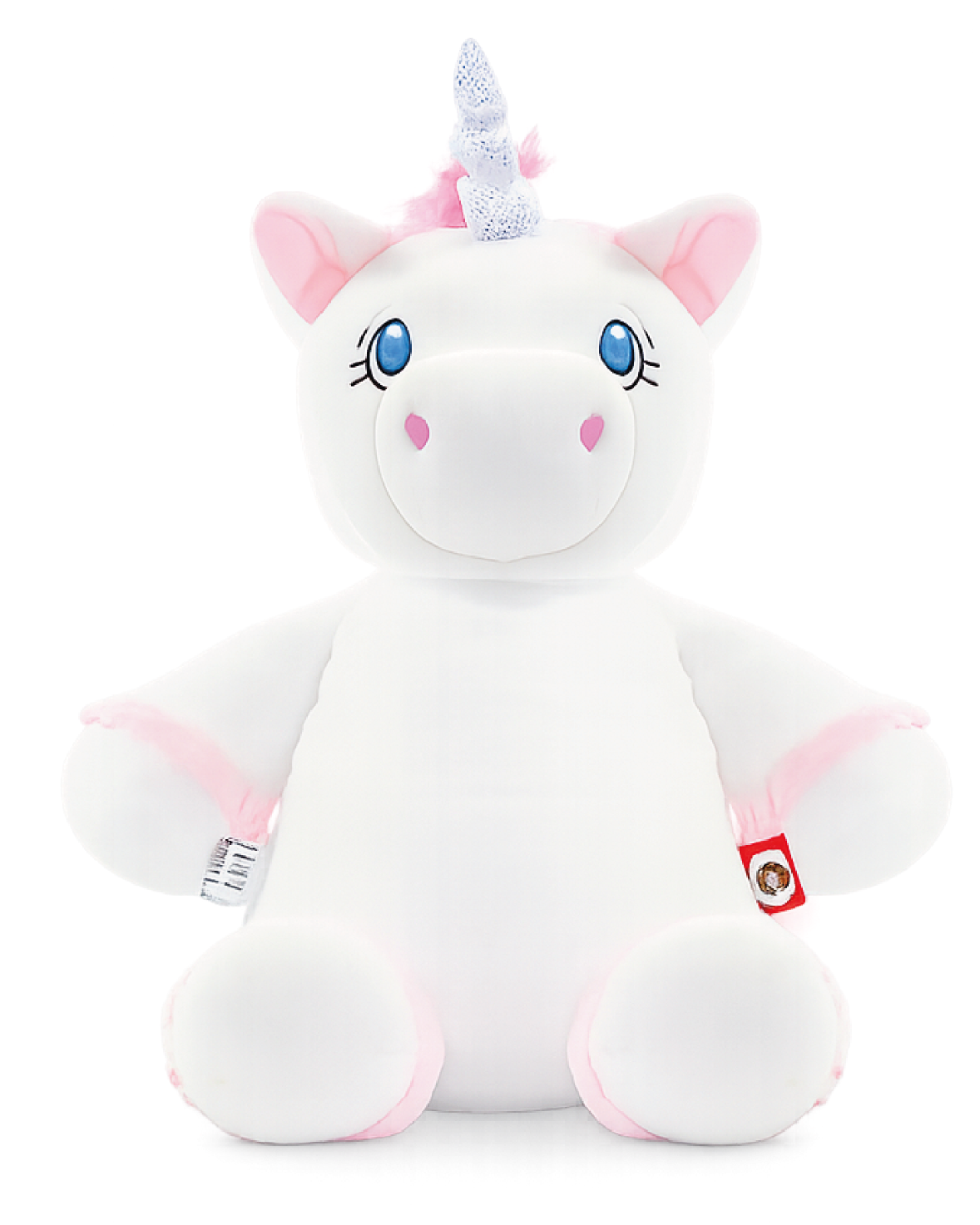 Gepersonaliseerde witte unicornknuffel met geborduurde naam