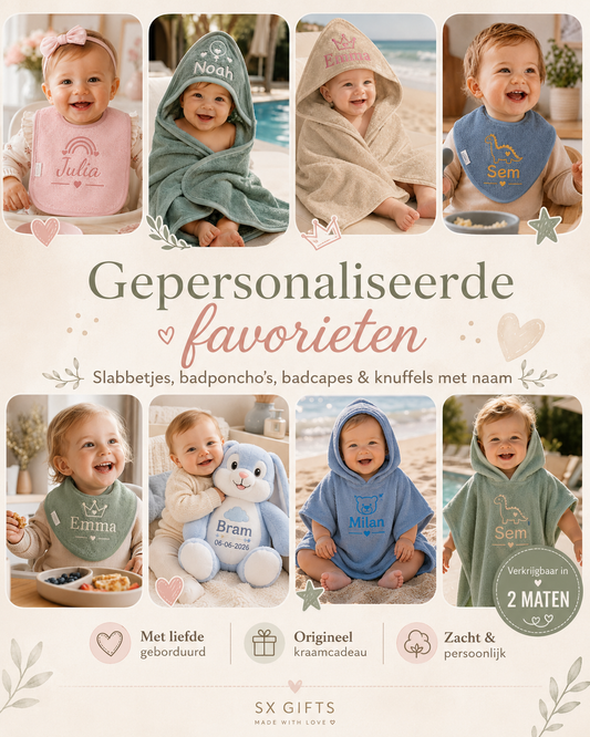 Cadeau voor baby met naam: 10 gepersonaliseerde ideeën die écht bijblijven