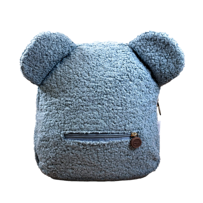 🧸 Teddy Rugzakje blauw met Oortjes – Gepersonaliseerd met Naam