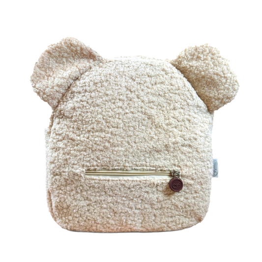 🧸 Teddy Rugzakje milk met Oortjes – Gepersonaliseerd met Naam