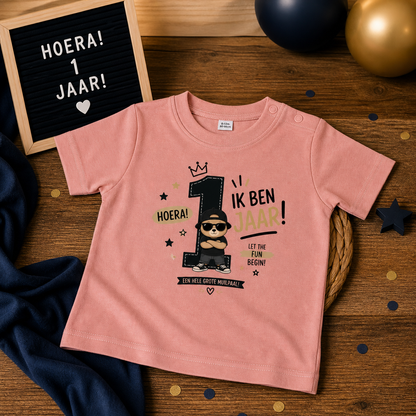 T-shirt "Ik ben 1 jaar!" Stoer jongen
