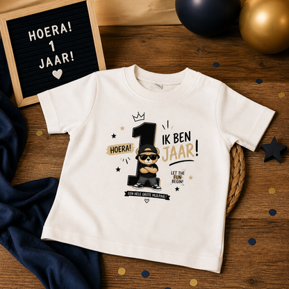 T-shirt "Ik ben 1 jaar!" Stoer jongen
