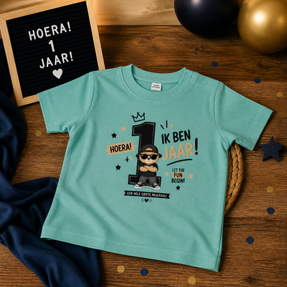 T-shirt "Ik ben 1 jaar!" Stoer jongen