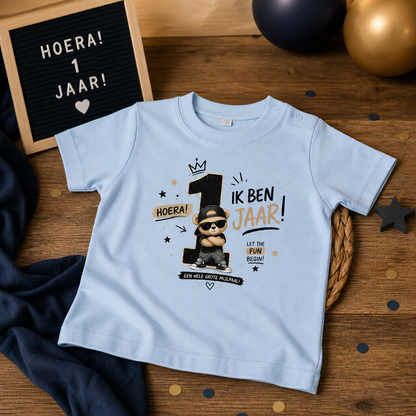 T-shirt "Ik ben 1 jaar!" Stoer jongen