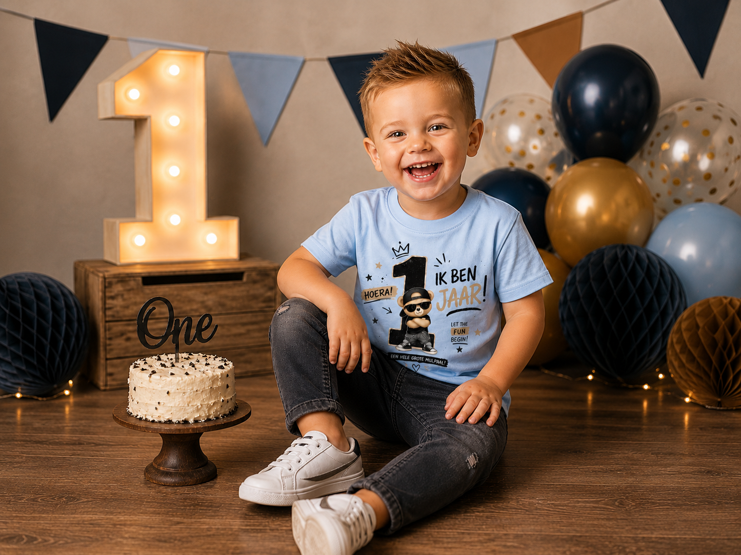 T-shirt "Ik ben 1 jaar!" Stoer jongen