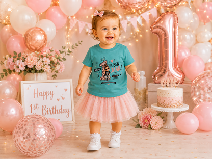 T-shirt "Ik ben 1 jaar!" Stoer meisje