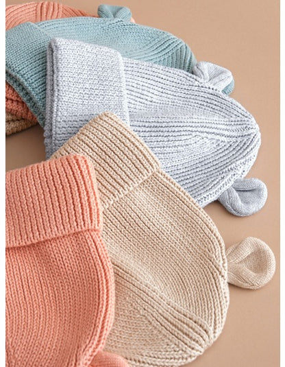 Gepersonaliseerde Baby Beanie met Oortjes - Peach