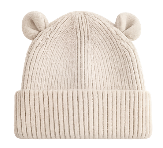 Gepersonaliseerde Baby Beanie met Oortjes - Almond