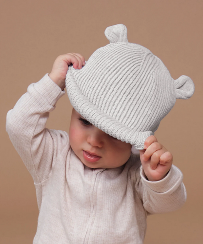 Gepersonaliseerde Baby Beanie met Oortjes - Peach