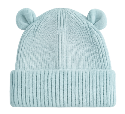 Gepersonaliseerde Baby Beanie met Oortjes - Dusty Turquoise
