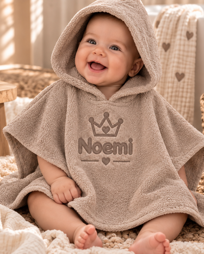 Badponcho met Naam — Cream