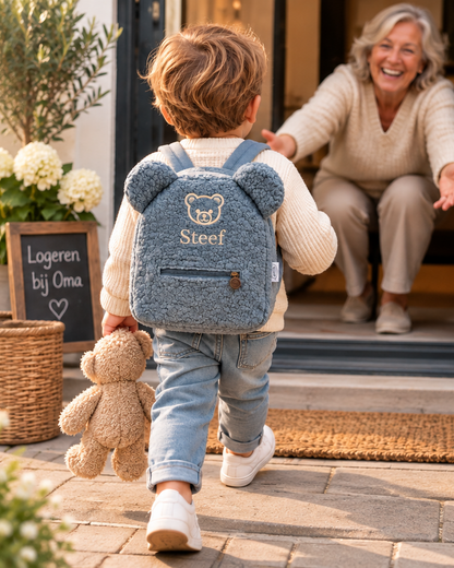 Teddy Rugzakje met Naam | Blauw