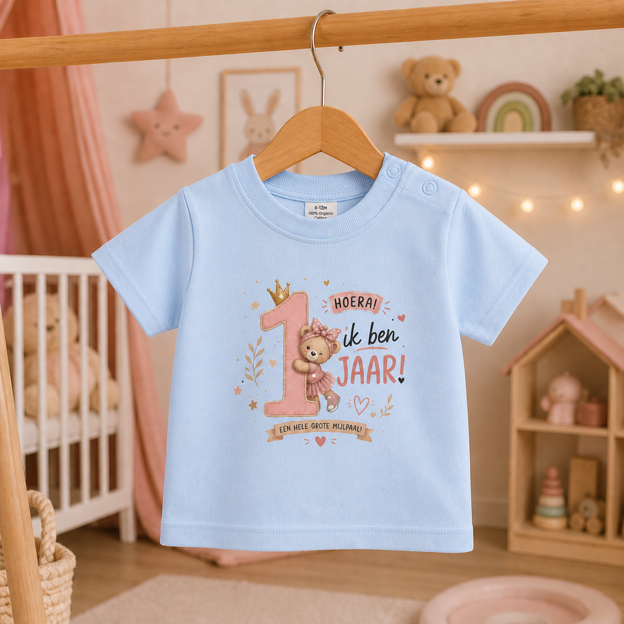 T-shirt "Ik ben 1 jaar!" Cute meisje