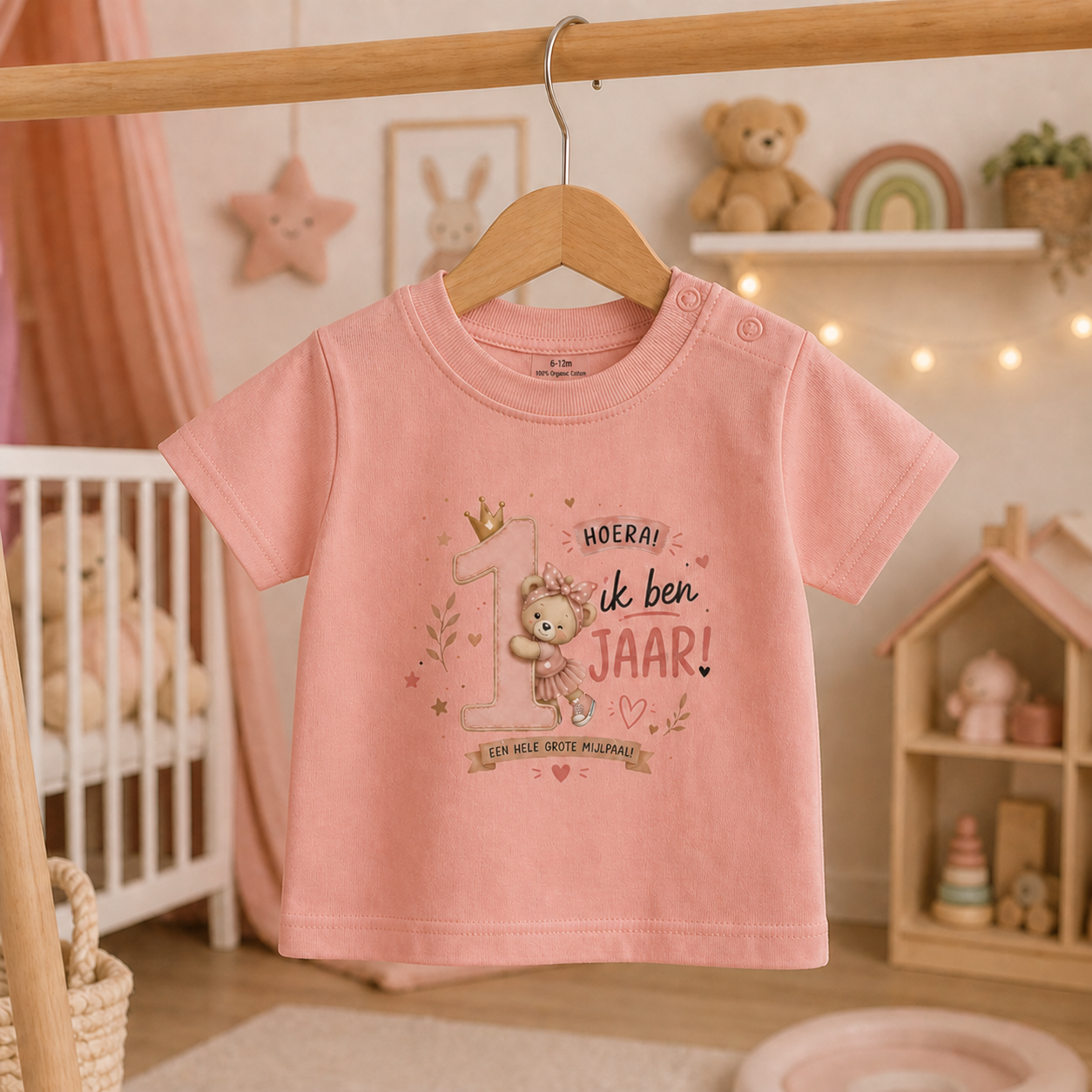 T-shirt "Ik ben 1 jaar!" Cute meisje