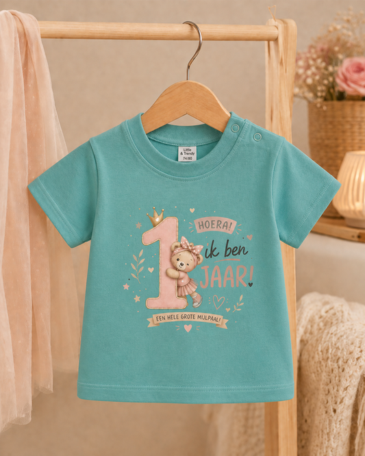 T-shirt "Ik ben 1 jaar!" Cute meisje