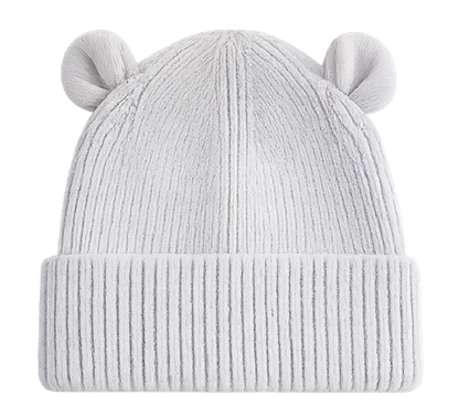Gepersonaliseerde Baby Beanie met Oortjes - Cloud Grey