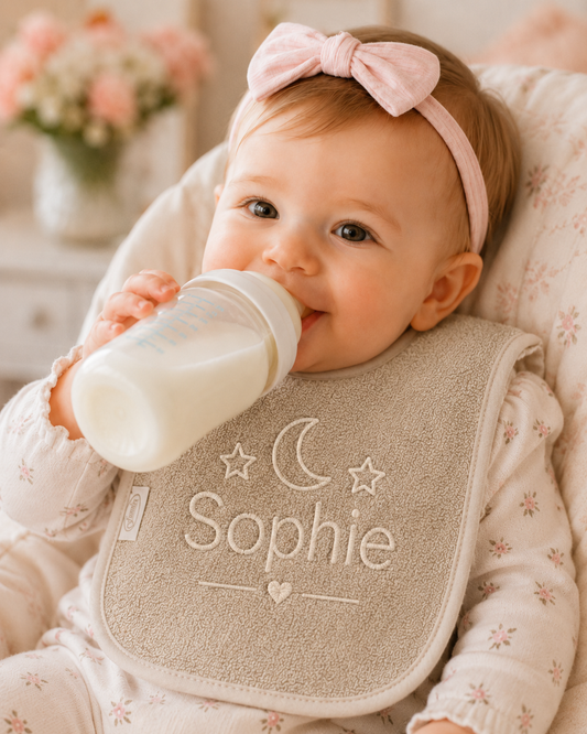 Cream slab met naam - gepersonaliseerd kraamcadeau baby