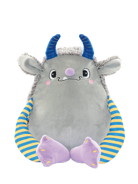 Gepersonaliseerde Grijze Monster Knuffel met Naam – Geborduurd