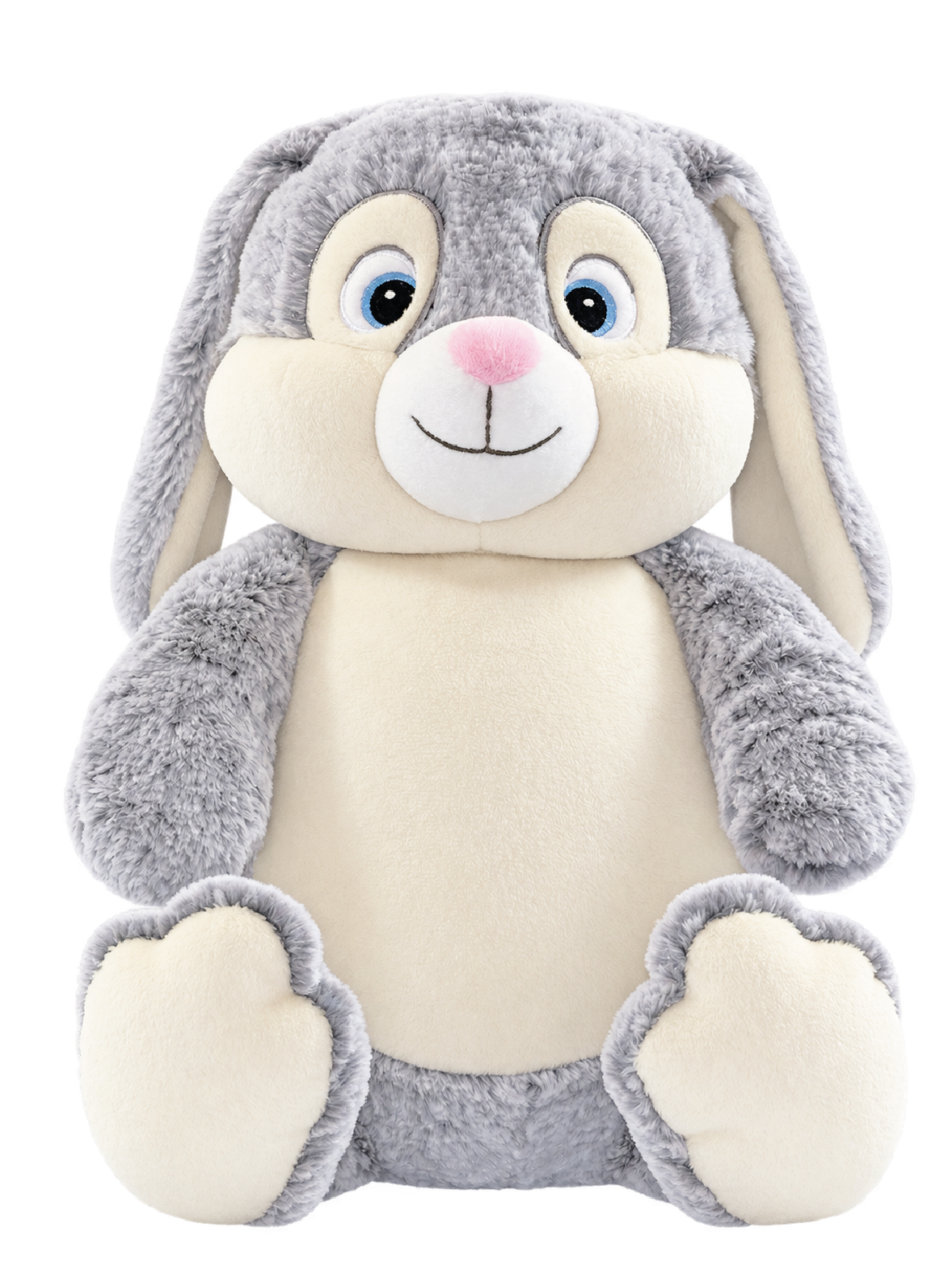 Grijze Konijn Knuffel met Naam – Geborduurd Baby- & Kraamcadeau