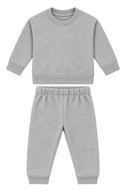 Baby Joggingpakje met Naam — Heather Grey