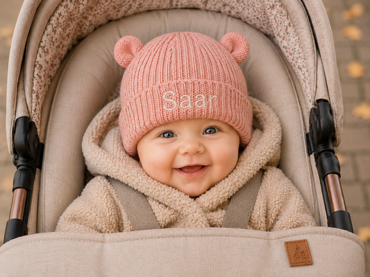 Baby Beanie me Naam - Peach