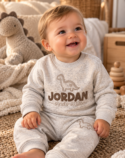 Baby Joggingpakje met Naam — Eco Heather