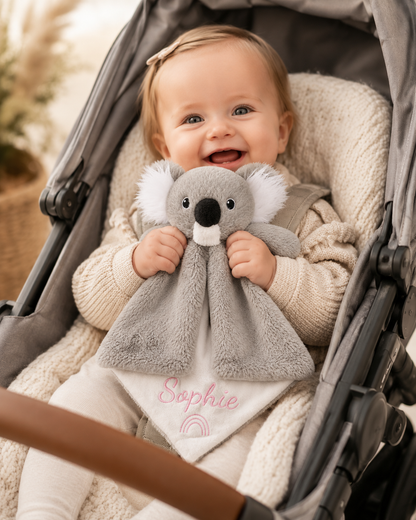 Koala Knuffeldoekje Naam – Geborduurd Baby- & Kraamcadeau