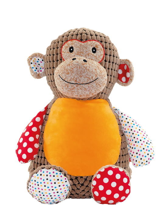 Gepersonaliseerde Harlekijn Aap Knuffel met Naam – Geborduurd
