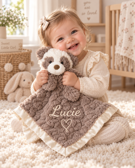 Panda Knuffeldoekje Naam – Geborduurd Baby- & Kraamcadeau