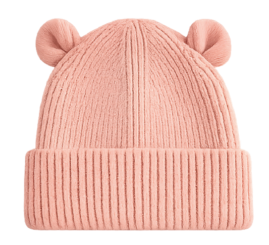 Gepersonaliseerde Baby Beanie met Oortjes - Peach