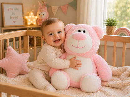 Roze Beer Knuffel met Naam