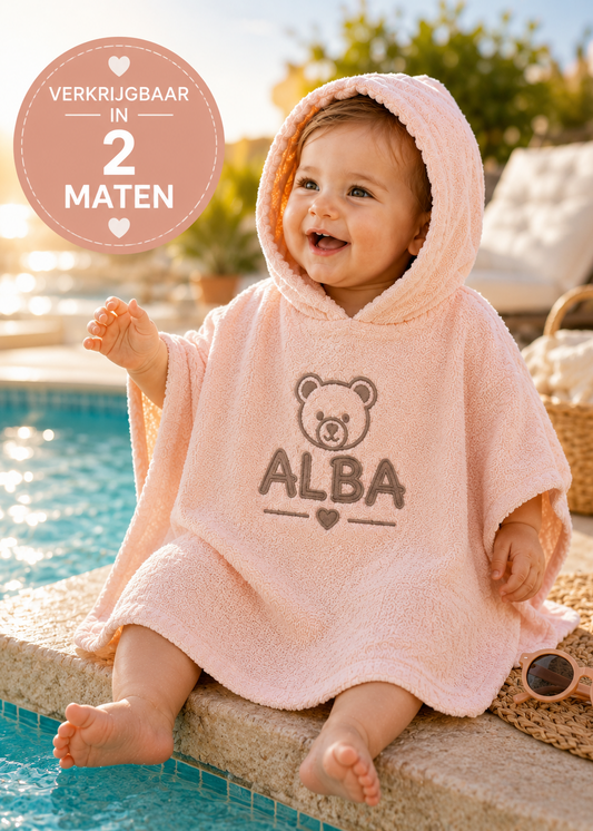 Baby Badponcho met Naam — Blush