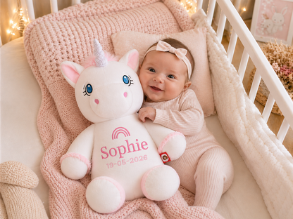 Witte Unicorn Knuffel met Naam