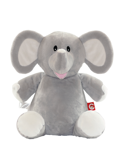 Gepersonaliseerde olifant knuffel met geborduurde naam