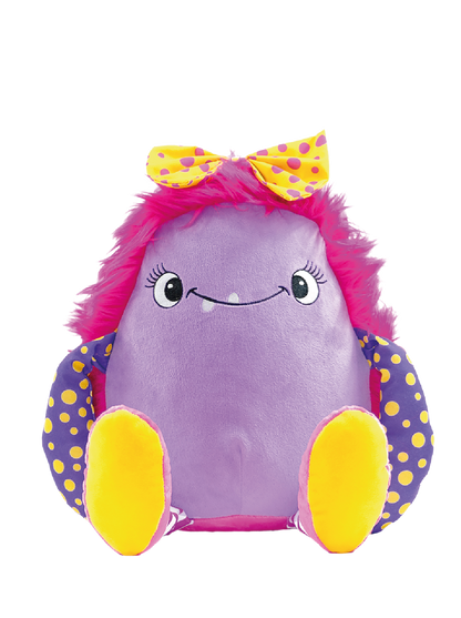Gepersonaliseerde roze monster knuffel met geborduurde naam