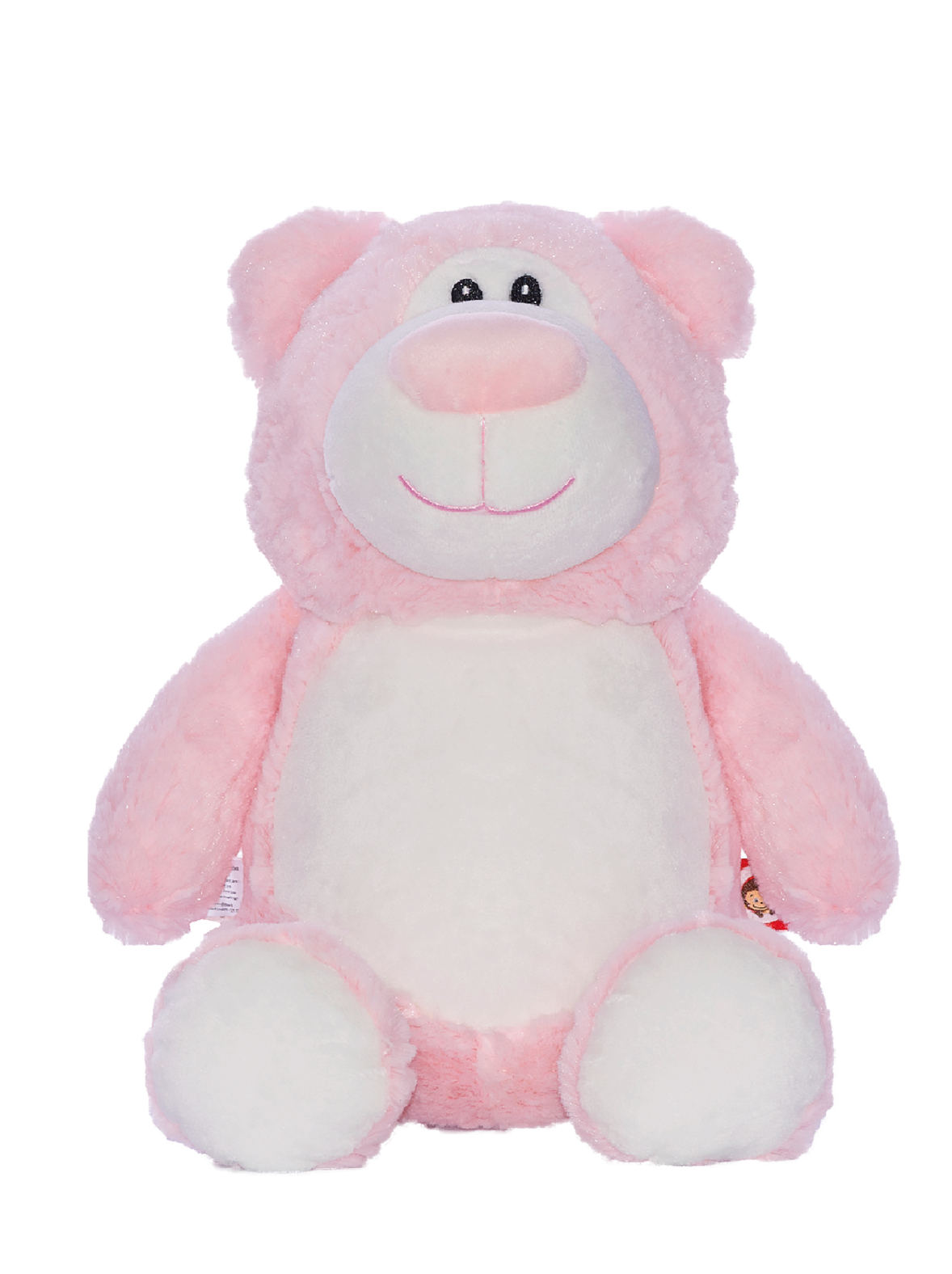 Gepersonaliseerde roze beer knuffel met geborduurde naam