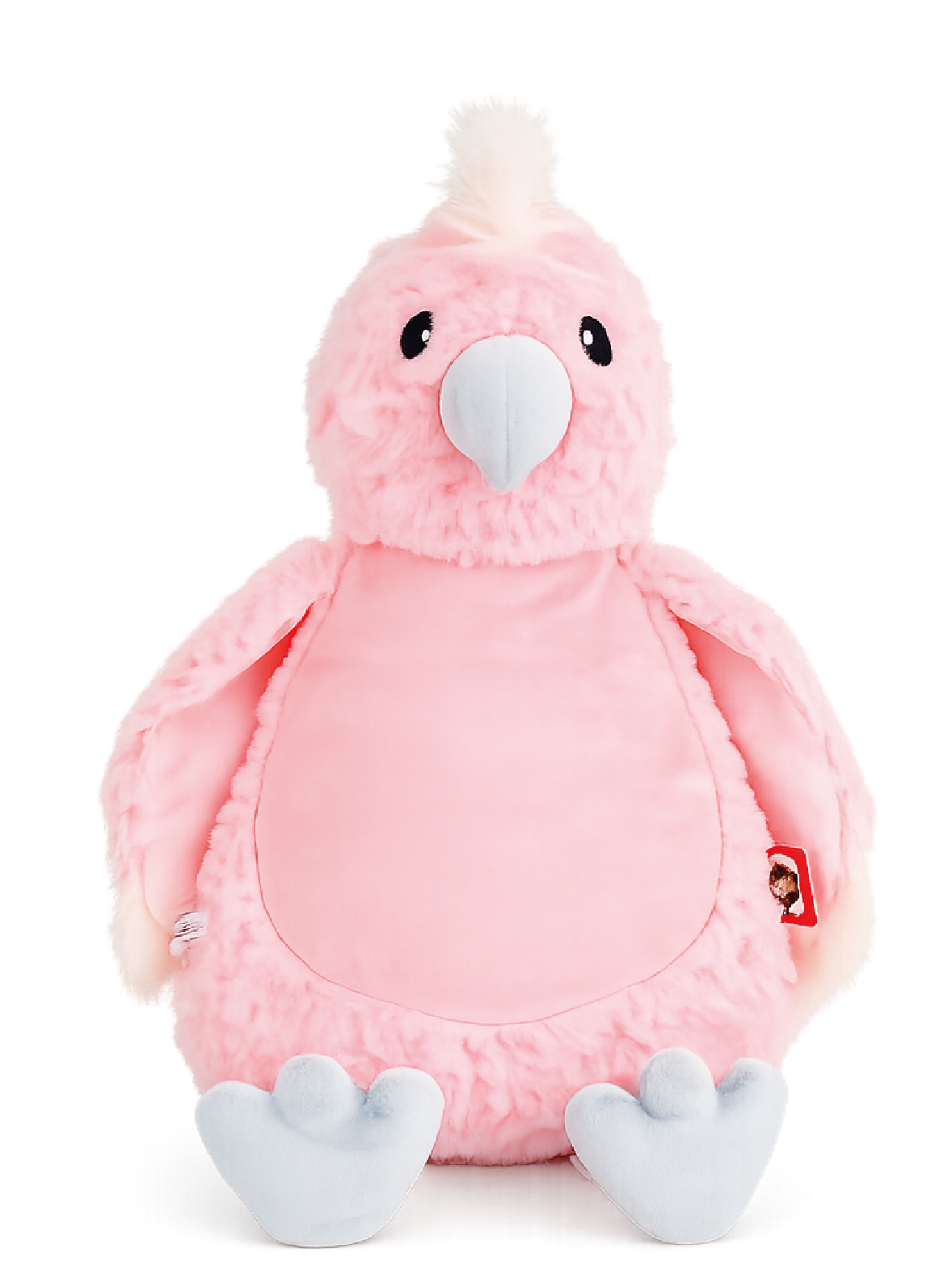 Gepersonaliseerde roze vogel knuffel met geborduurde naam