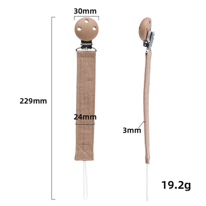 Gepersonaliseerd Speenkoord met clip, Caramel